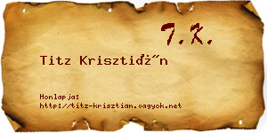 Titz Krisztián névjegykártya